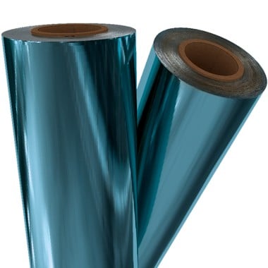 Light Blue Metallic 12" x 500' Toner Fusing/Sleeking Foil - 3" Core