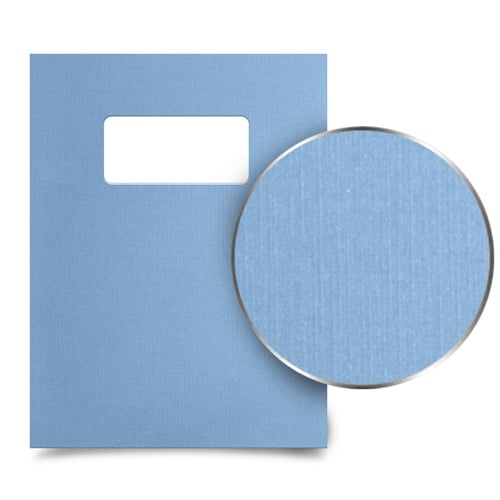 Light Blue Linen 8.5" x 11" Covers [Unpunched, 100pk W/ Window, 100pk Without]- 200pk