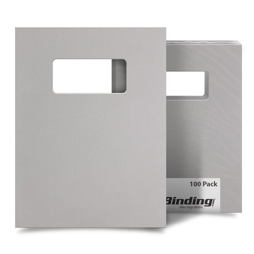 Light Gray Linen 8.5" x 11" Covers With Windows - 100 Sets