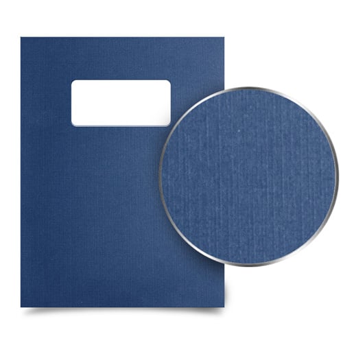 Navy Blue Linen 8.5" x 11" Letter Size Binding Covers with Windows - 100 Sets