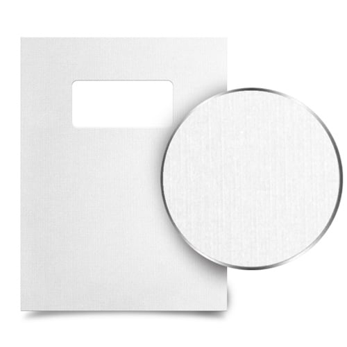 White Linen 9" x 11" Index Allowance Covers with Windows - 100pk