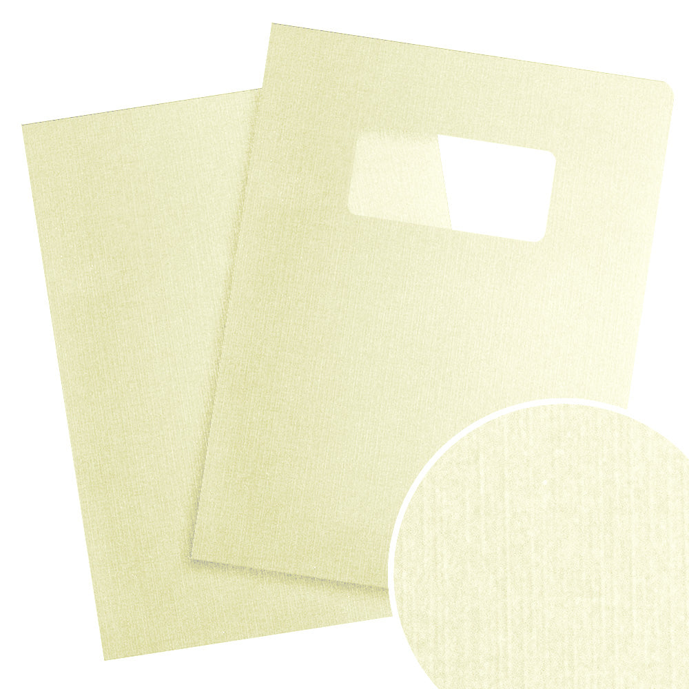 Ivory Linen 8.75" x 11.25" Covers With Windows - 100 Sets