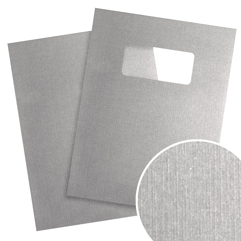 Light Gray Linen 9" x 11" Index Allowance Covers with Windows - 100 Sets