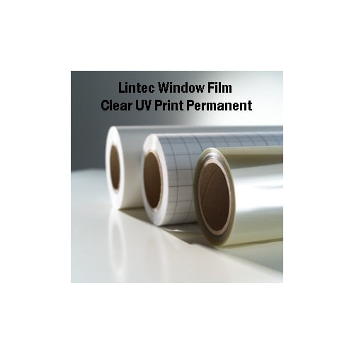 Lintec Clear UV 2.0mil 54" x 150' Printable Window Graphic Film with Permanent Adhesive