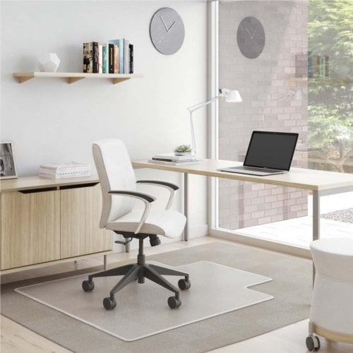 36" x 48" (19" x 10" Lip) Deflecto® SuperMat Clear Chair Mat for Carpet (Frequent Use) with Beveled Edge - CM14113COM