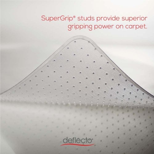 36" x 48" (19" x 10" Lip) Deflecto® SuperMat Clear Chair Mat for Carpet (Frequent Use) with Beveled Edge - CM14113COM