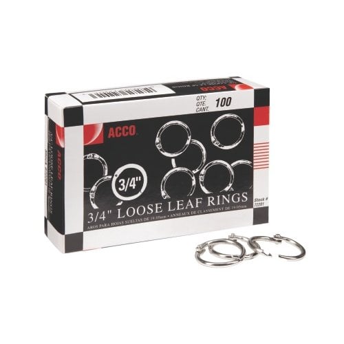 Acco 3/4"Loose Leaf Rings 100pk - ACC-72201