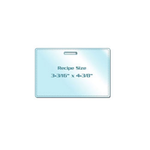 7MIL Recipe Card 3-3/16" x 4-3/8" Laminating Pouches with Long Side Slot - 100pk