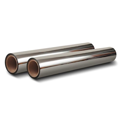 12" x 1000' LuxeFilms Mirror Metalized Printable Gloss Laminating Film - 3 Inch Core