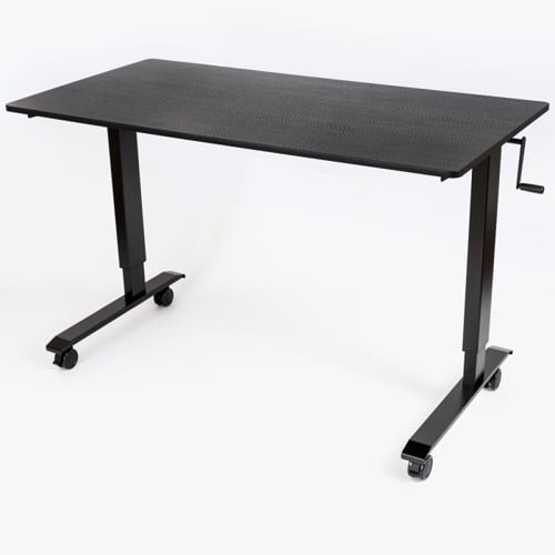 Luxor  60" High Speed Crank Adjustable Black Oak Stand Up Desk- STANDCF60-BK/BO