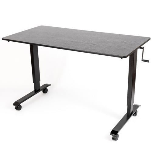 Luxor  60" High Speed Crank Adjustable Black Oak Stand Up Desk- STANDCF60-BK/BO