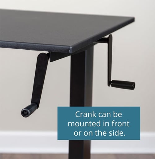 Luxor  60" High Speed Crank Adjustable Black Oak Stand Up Desk- STANDCF60-BK/BO