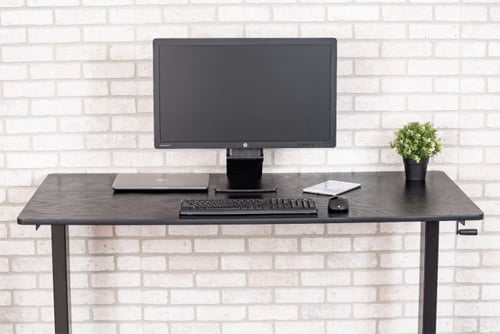 Luxor  60" High Speed Crank Adjustable Black Oak Stand Up Desk- STANDCF60-BK/BO