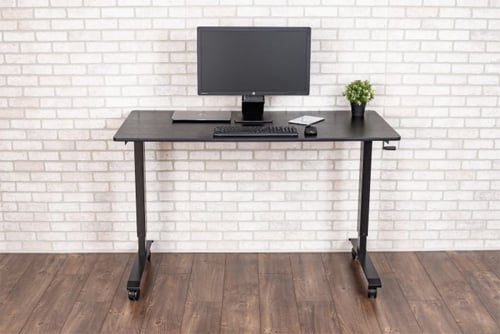 Luxor  60" High Speed Crank Adjustable Black Oak Stand Up Desk- STANDCF60-BK/BO
