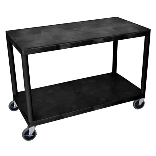Luxor 2-Shelf Black Industrial Utility Cart