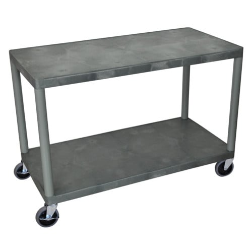 Luxor 2-Shelf Gray Industrial Utility Cart