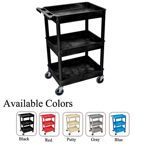 Luxor 36.5" High 3-Shelf Tub Utility Cart
