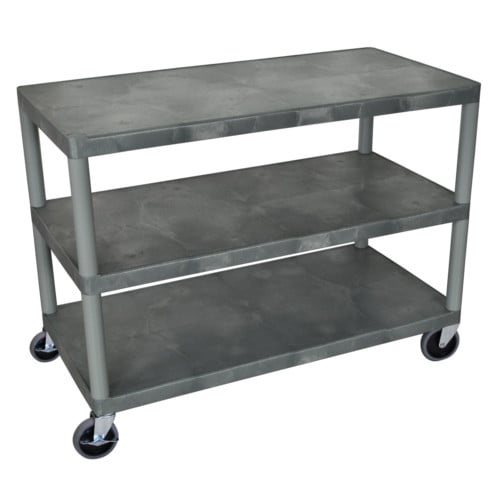 Luxor 3-Shelf Gray Industrial Utility Cart