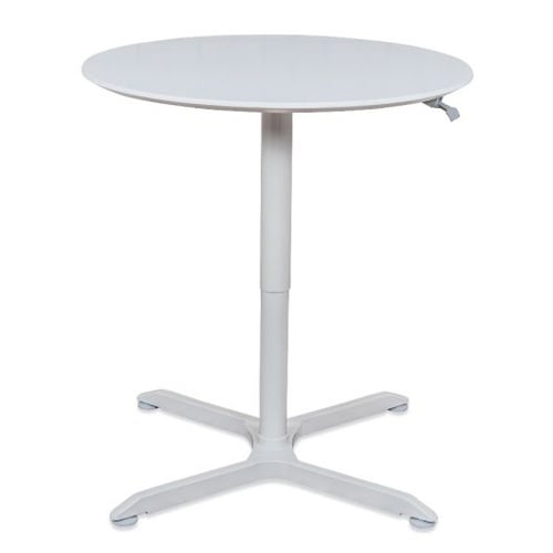 Luxor Pneumatic Height Adjustable Caf�� White Round Tables