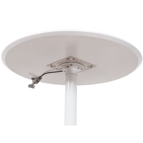Luxor 32" Pneumatic Height Adjustable Caf�� White Round Table - LX-PNADJ-32RD