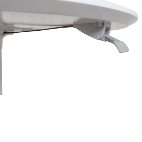 Luxor 32" Pneumatic Height Adjustable Caf�� White Round Table - LX-PNADJ-32RD