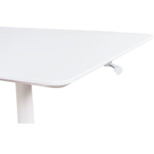 Luxor 32" Pneumatic Height Adjustable Caf�� White Square Table - LX-PNADJ-32SQ