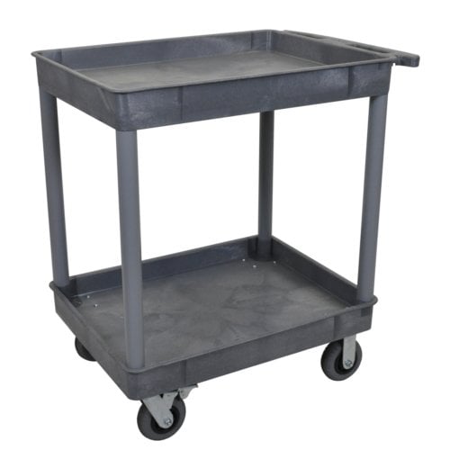 Luxor 32"W x 40.25"H Gray 2-Tub Shelf Utility Cart