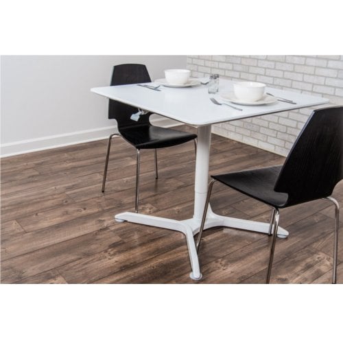 Luxor 36" Square Pneumatic Height Adjustable Caf�� Table - LX-PNADJ-36SQ