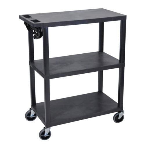 Luxor 42" High Black 3-Flat Shelf Presentation Station