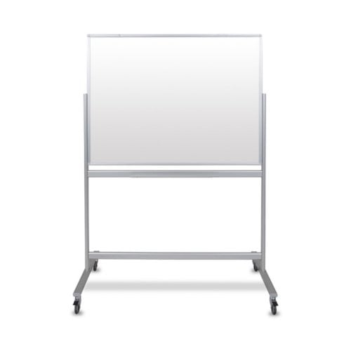 Luxor 48" x 36" Double-Sided Mobile Magnetic Glass Whiteboard