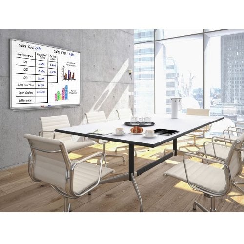 Luxor 48" x 36" Wall-Mounted Magnetic Ghost Grid Whiteboard