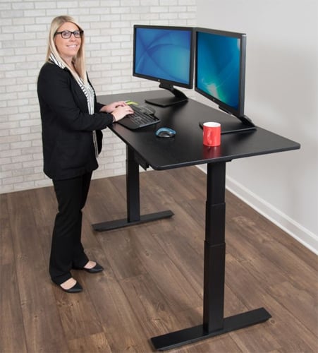 Luxor 60" 3-Stage Dual-Motor Electric Black Oak Stand Up Desk- STANDE-60-BK/BO
