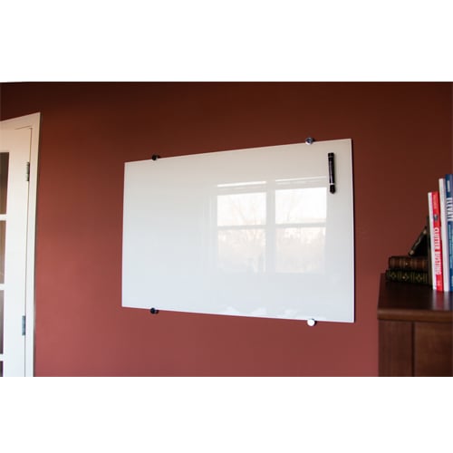 Luxor 60" x 40" Magnetic Wall-Mounted Glass Board