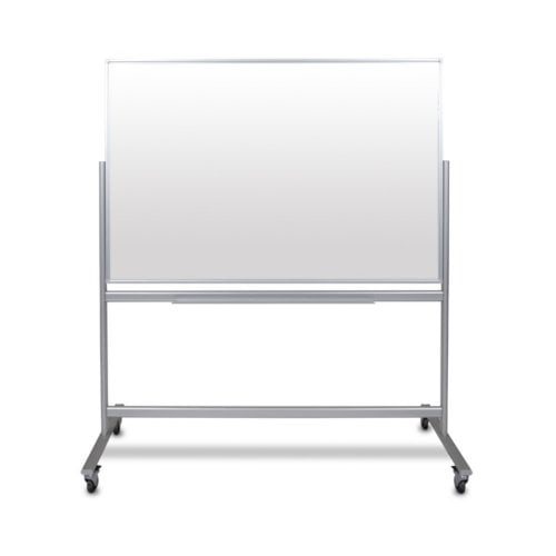 Luxor 60" x 40" Double-Sided Mobile Magnetic Glass Whiteboard