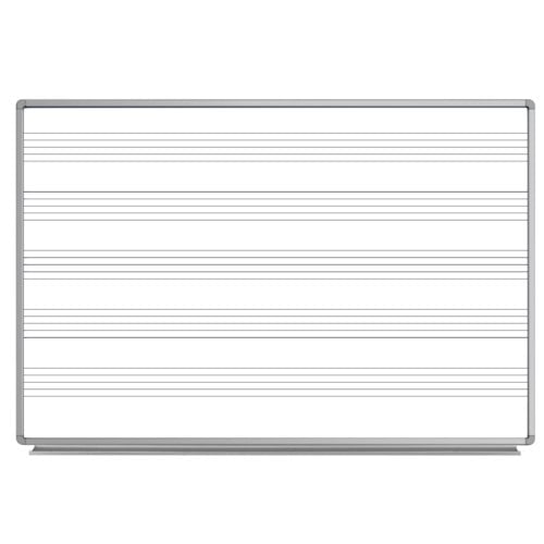 Luxor 72" x 48" Wall-Mount Magnetic Music Whiteboard