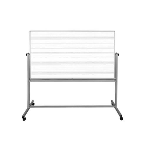 Luxor 72" x 48" Two-Sided Mobile Magnetic Music Whiteboard