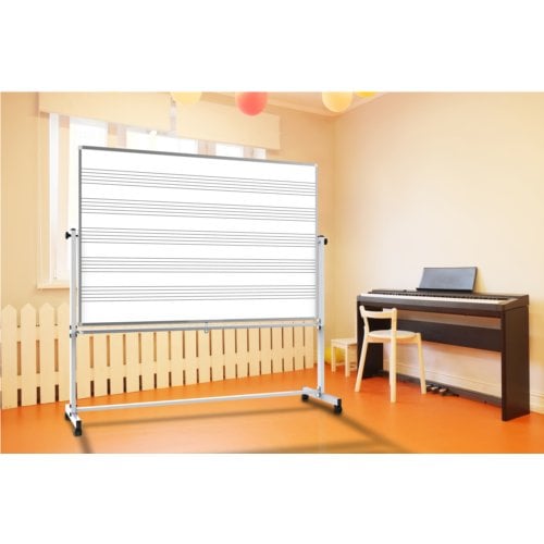 Luxor 72" x 48" Two-Sided Mobile Magnetic Music Whiteboard