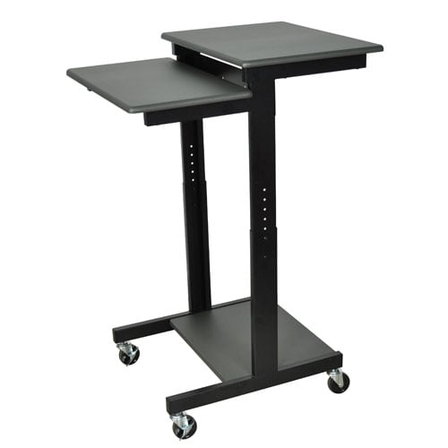 Luxor PS3945 Gray Adjustable Height Presentation Cart