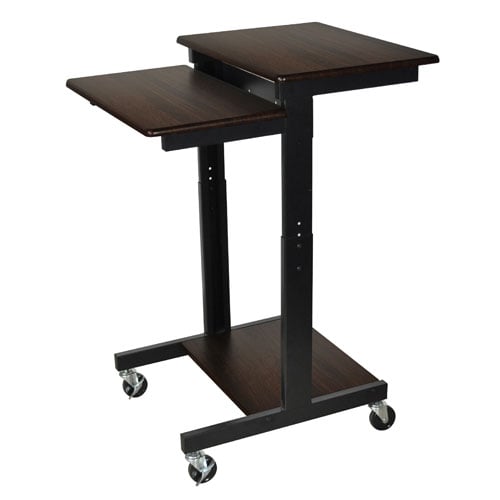 Luxor PS3945-W Walnut Adjustable Height Presentation Cart