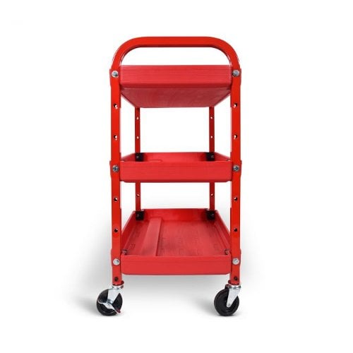 Luxor ATC332 Red Adjustable-Height 3-Tub Shelves Utility Cart