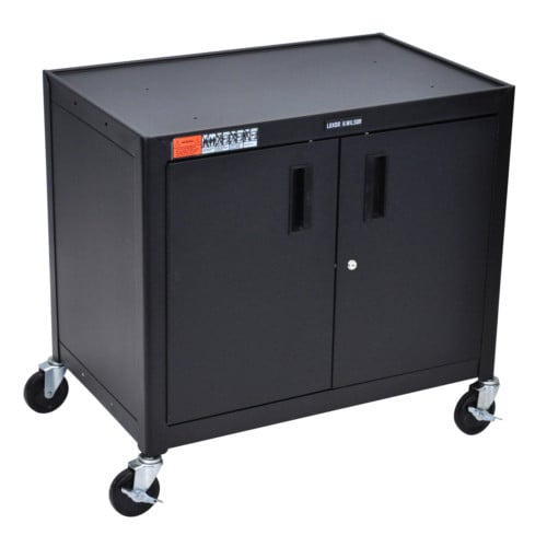 Luxor AV30XLC Black Extra Large Mobile Steel Cabinet A/V Cart