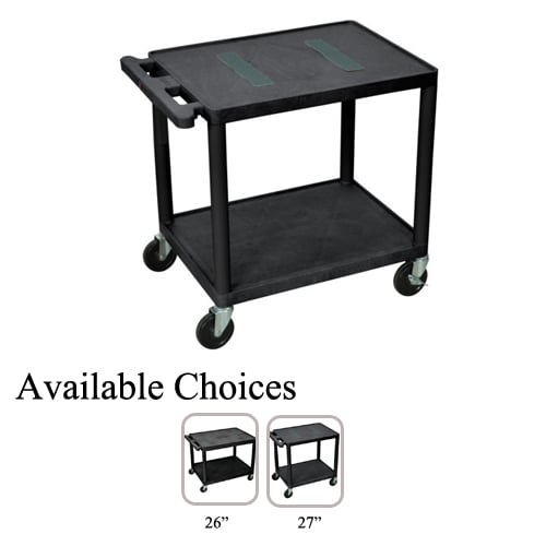 Luxor Black 2-Shelf Endura A/V Utility Cart