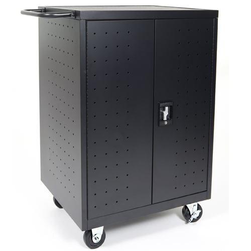 Luxor Black 24 Tablet and Laptop Computer Charging Cart - LLTP24-B