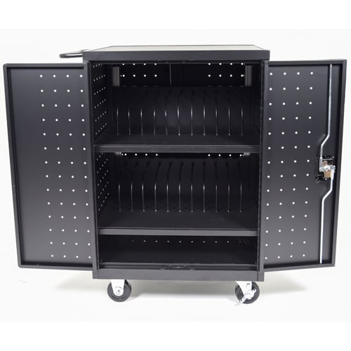 Luxor Black 24 Tablet and Laptop Computer Charging Cart - LLTP24-B