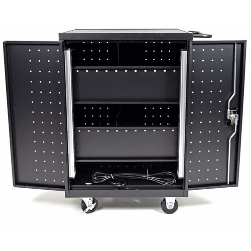 Luxor Black 24 Tablet and Laptop Computer Charging Cart - LLTP24-B