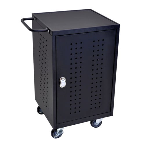 Luxor Black 30 Tablet and Laptop Computer Charging Cart with RFID - LLTM30-B-RFID