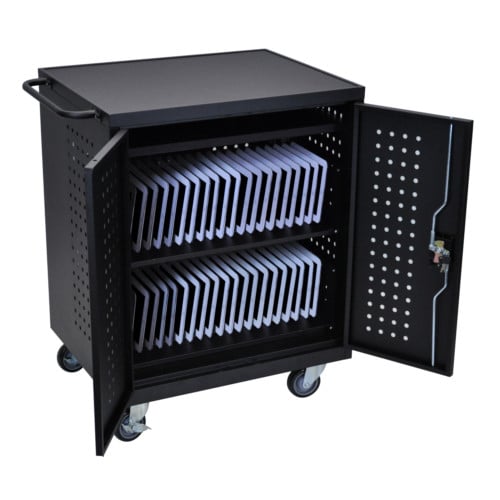Luxor Black 42 Table and Laptopt Computer Charging Cart - LLTM42-B