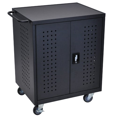 Luxor Black 42 Table and Laptopt Computer Charging Cart - LLTM42-B