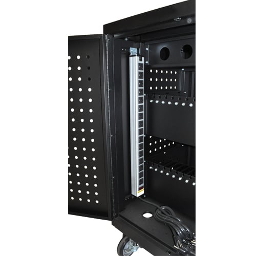 Luxor Black 42 Table and Laptopt Computer Charging Cart - LLTM42-B