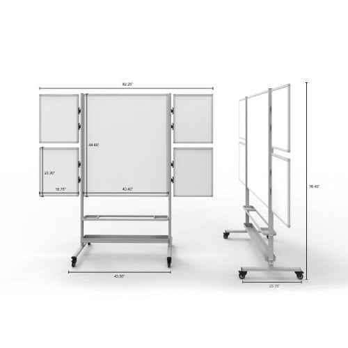Luxor Collaboration Station Two-Sided Magnetic Mobile Whiteboard